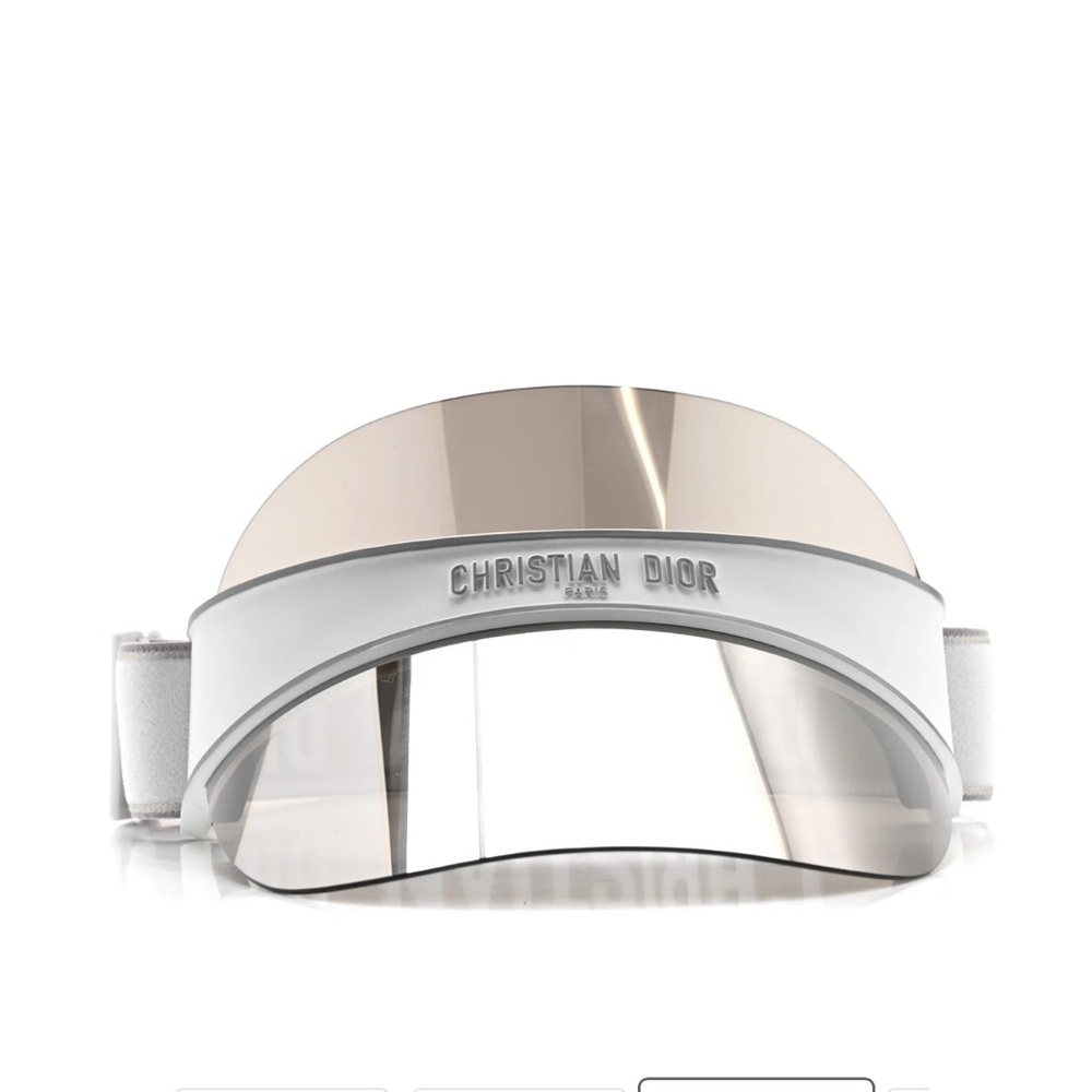 Dior White Visor with Mirrored Shield - Picture 2 of 10